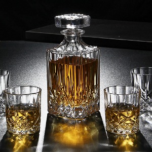 [3P세트] 킹덤 위스키 디캔터&amp;글라스 세트 Kingdom Whisky Decanter&amp;Glass Set 디캔터 750ml · 온더락잔 310ml