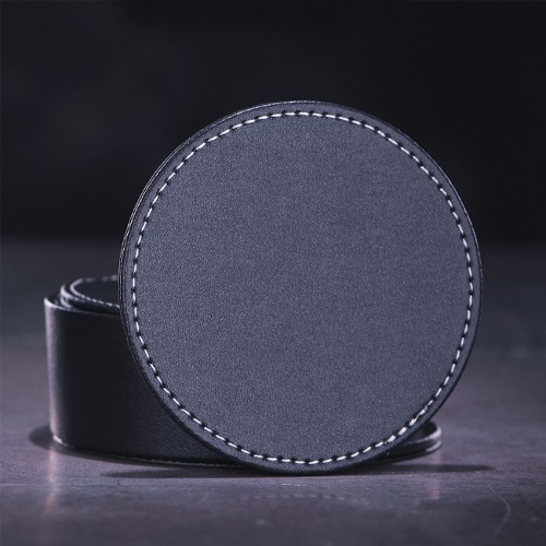 블랙 레더 코스터 Black Leather Coaster 95mm