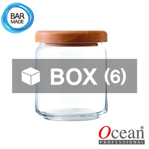 [ BOX - 6 EA ]오션 POP JAR 유리병 (나무뚜껑 포함) OCEAN POP JAR Glass Bottle 500ml